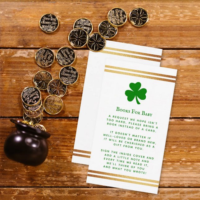 Stilfull guld folie St. Patrick's Day baby shower Tilläggskort (Skapare uppladdad)