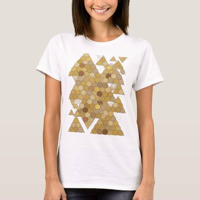 Stilfull guldförgylld STATEMENTDESIGN T Shirt (Framsida)