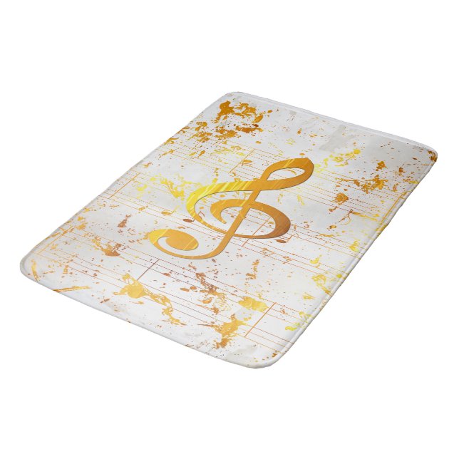 Stilfull gyllene harmoni musikalisk kaos elfenben badrumsmatta (Vinklad)