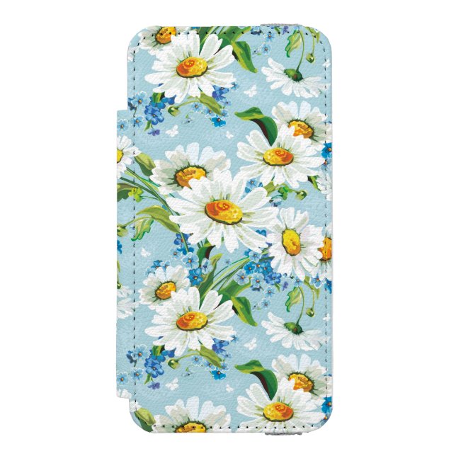 Stilfull härlig ljus blommönster 2 incipio iPhone wallet skal (Folio Framsidan)