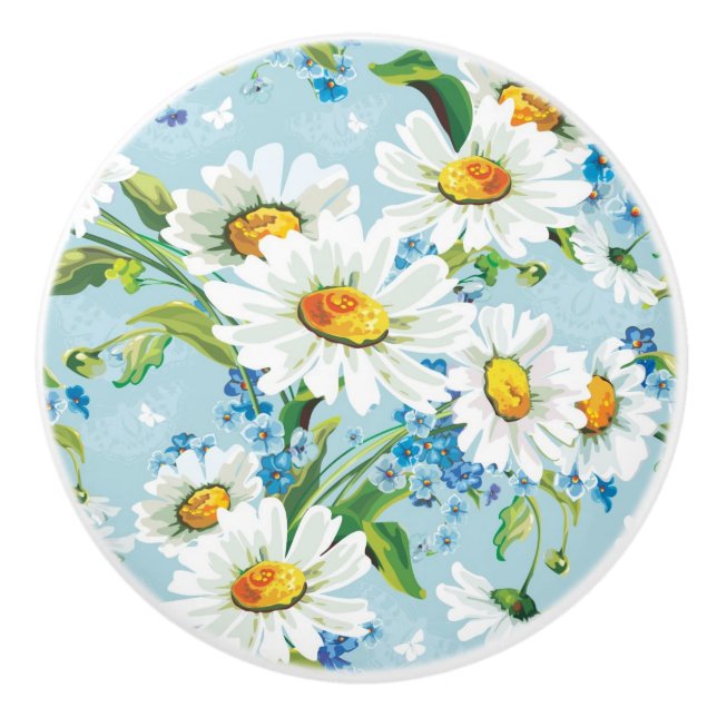 Stilfull härlig ljus blommönster 2 knopp (Framsidan)