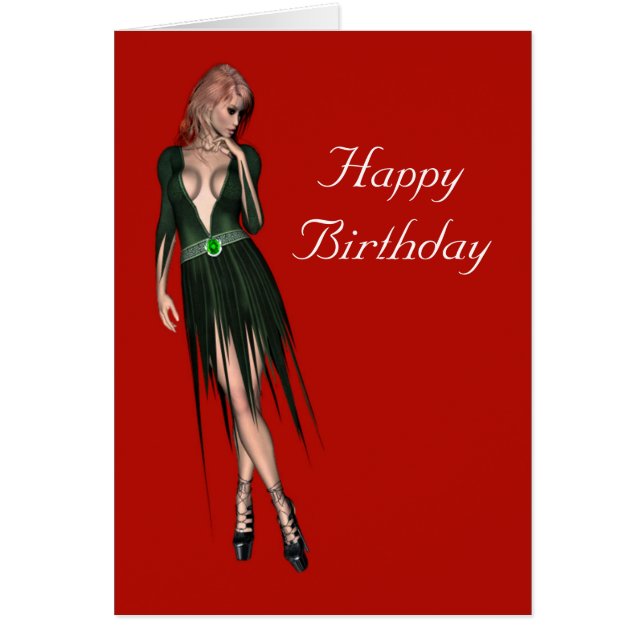 Stilfull härlig sensuell kvinna hälsningskort (Framsidan)