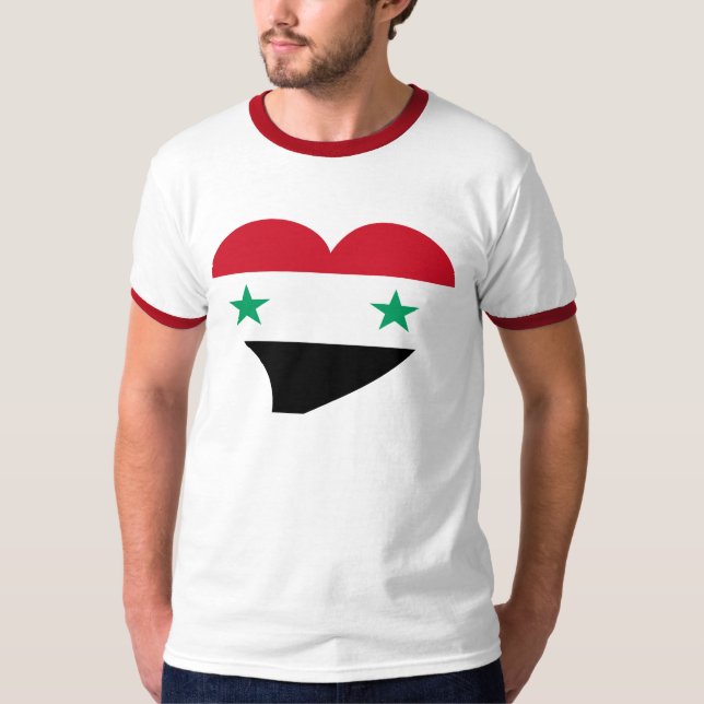 Stilfull hjärta med flagga av Syrien Tröja (Framsida)