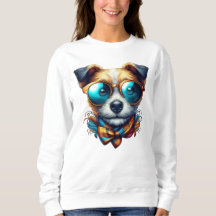 Stilfull hund med glasögon Färgrik modern husdjurs
