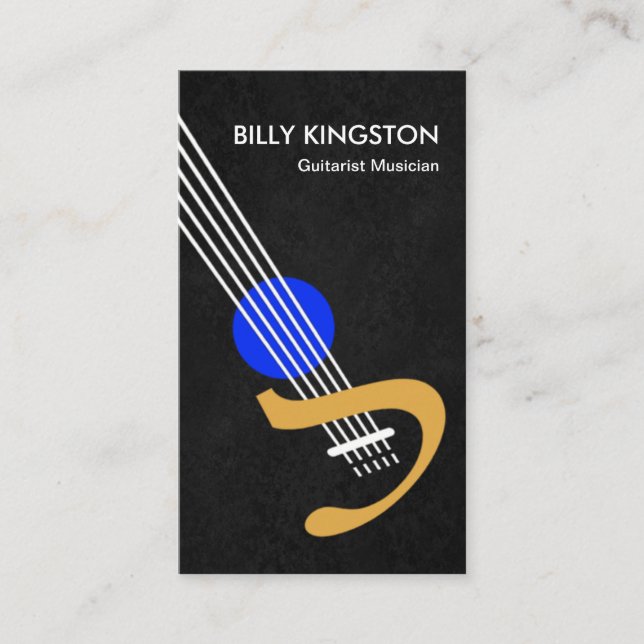 Stilfull idérik gitarrist för gitarrgrå färgGrunge Visitkort (Framsida)