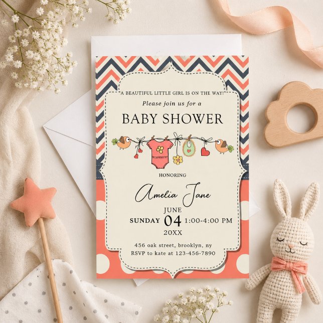 Stilfull inbjudan till baby shower (Skapare uppladdad)