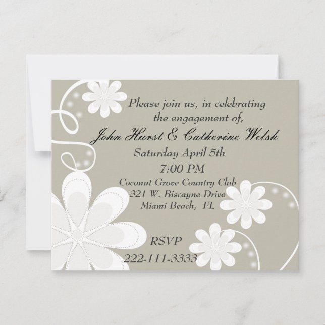 Stilfull inbjudan till förlovningsfest (Framsida)