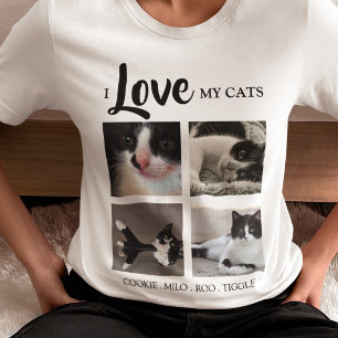 Stilfull Jag älskar min Katt Foto T Shirt