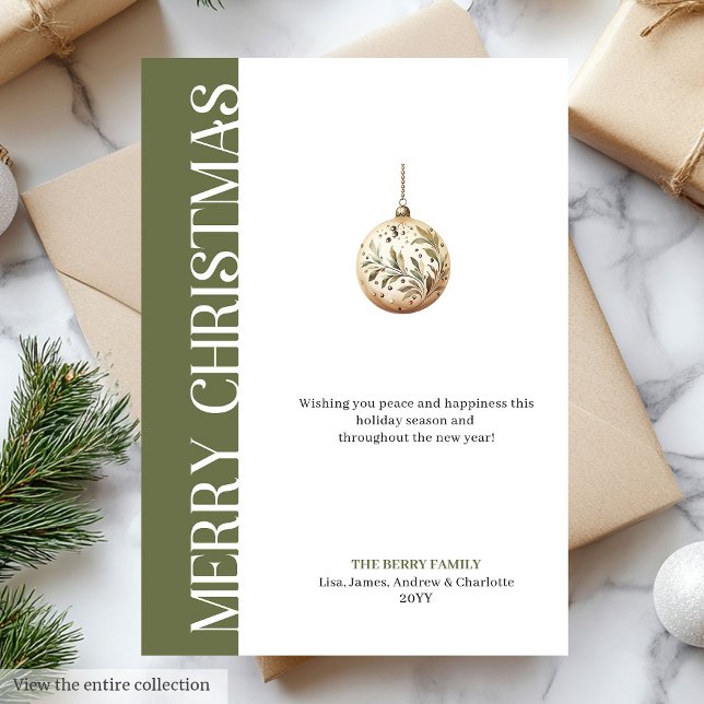 Stilfull julhälsningskort med jordnära färger julkort (Stylish Earthy Colors Holiday Greeting Card)