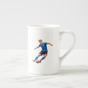 Stilfull kaffekopp för fotbollsentusiaster benporslin mugg