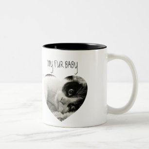 Stilfull Katt Hjärta Foto Tvåtons Kaffe Två-Tonad Mugg