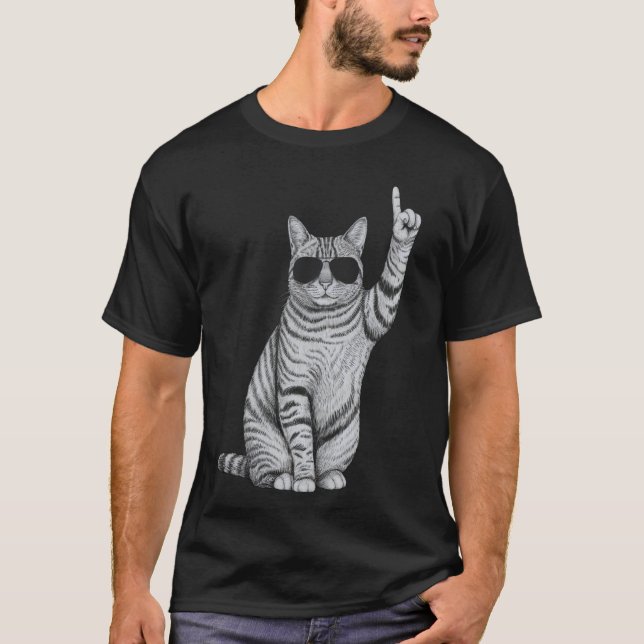 Stilfull katt med solglasögon t shirt (Framsida)