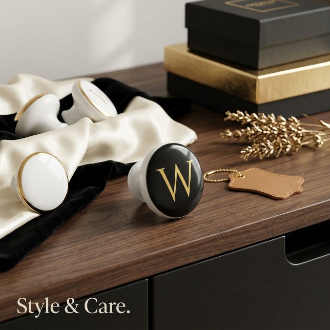 Stilfull keramisk möbelknopp med monogram knopp (Stylish Monogram Ceramic Furniture Knob)