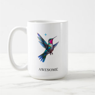 Stilfull kolibri på vit bakgrund kaffemugg