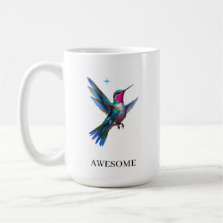Stilfull kolibri på vit bakgrund kaffemugg