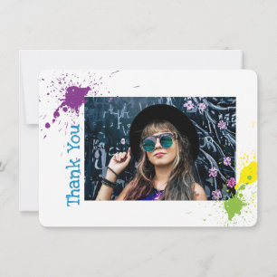 Stilfull konstnärlig stänkfärg Grad-foto Tack-kort Tack Kort