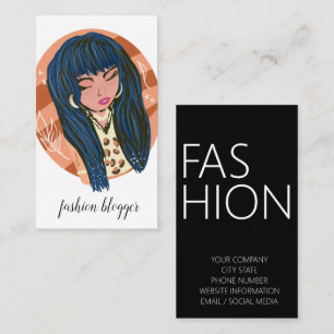 Stilfull Kvinnlig Skönhet Fashionista Bloggare Pla Visitkort