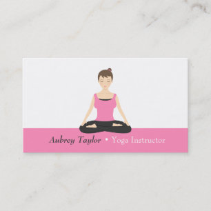 Stilfull kvinnlig välbefinnande yogainstruktör visitkort