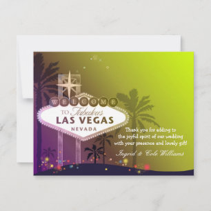 Stilfull Las Vegas bröllak tack Kort