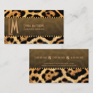 Stilfull LeopardtryckMonogram Visitkort