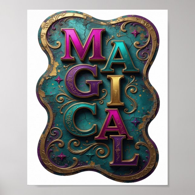 Stilfull lila MAGISK textdesign Poster (Framsidan)