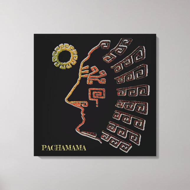 Stilfull Machu_Picchu-ritning Canvastryck (Framsida)