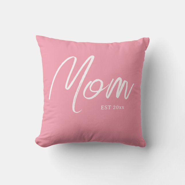 Stilfull mamaskript Rosa med etablerat år Kudde (Framsida)