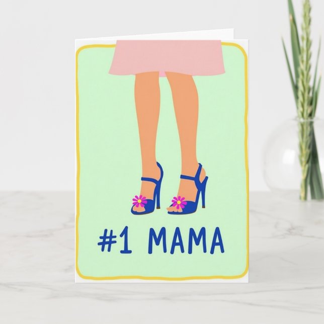 Stilfull mamma nummer ett-kort kort (Framsida)