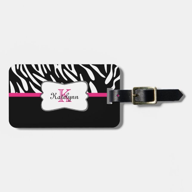 Stilfull märkre för Monogramzebra tryckbagage Bagagebricka (Horisontell Framsida)