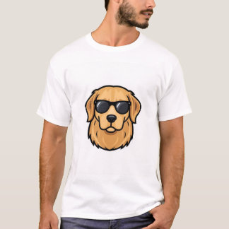 Stilfull maskot för Golden Retriever-solglasögon - T Shirt