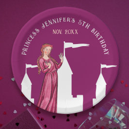 Stilfull medeltida flickaktig mörkrosa prinsesslot