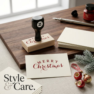 Stilfull Merry Christmas Text Gummistämpel Design Stämpel