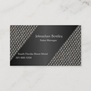 Stilfull metallisk borstat aluminium för Look Visitkort
