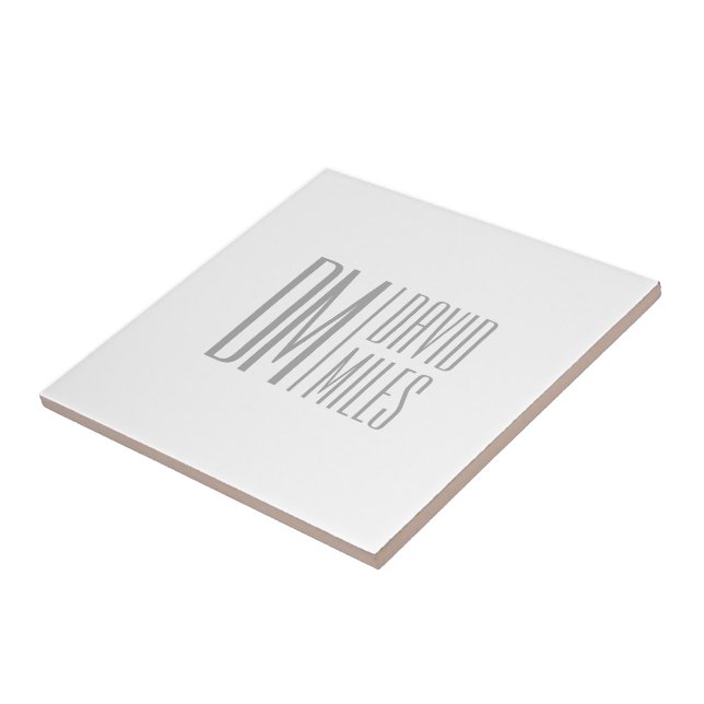 Stilfull minimal & modern grå initialer & namnlogo kakelplatta (Sidan)