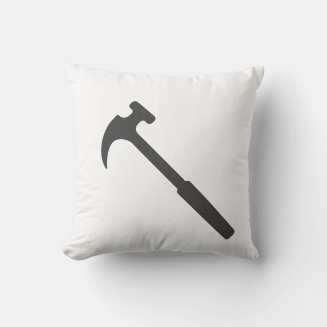 Stilfull minimalism Vit Svart Grå Hammare Kudd Kudde (Framsida)