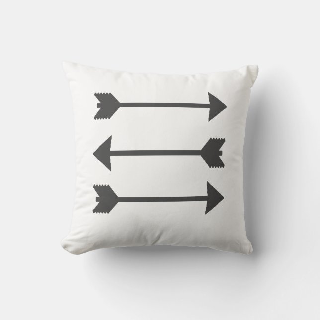 Stilfull minimalism Vit Svart Grå Pilar Kudd Kudde (Framsida)