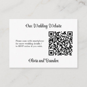 Stilfull minimalistisk QR-kod webbplats RSVP-kort Tilläggskort