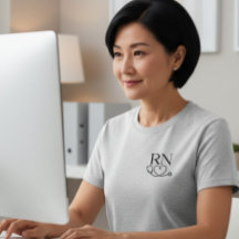 Stilfull minimalistisk RN-sjuksköterska T-shirt fö
