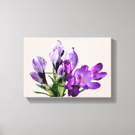 Stilfull modern boho lila krokus blommor glam  canvastryck