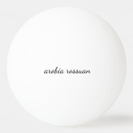 Stilfull modern minimalist monogram med vit script pingisboll