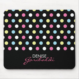 Stilfull modern neonpolka dots för personlig musmatta