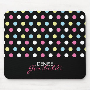 Stilfull modern neonpolka dots för personlig musmatta