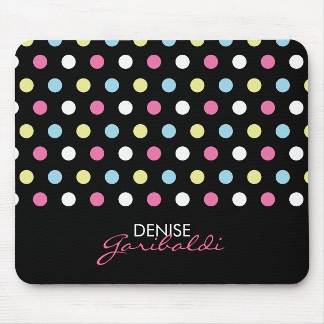 Stilfull modern neonpolka dots för personlig musmatta (Framsidan)