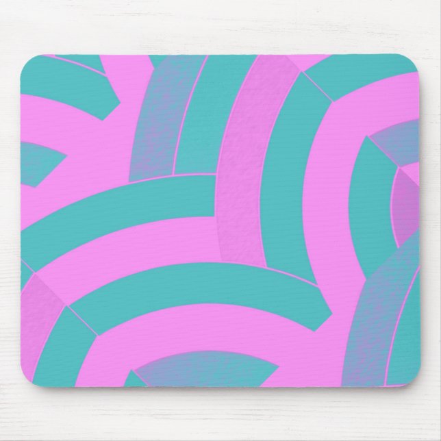 stilfull modern stilren rosa/grön chevron musmatta (Framsidan)