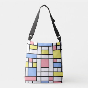Stilfull Mondrian Abstrakt Konst med Pastellfärger Axelväska