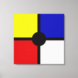 Stilfull Mondrian-inspirerad konst och grundläggan Canvastryck
