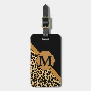 Stilfull Monogram för Leopardtryckanpassningsbar Bagagebricka