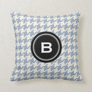 Stilfull monogram för svart för klassikergrå kudde
