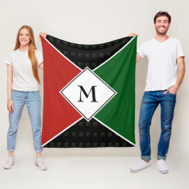 Stilfull MONOGRAM Geometrisk | Panafrikanska färge Fleecefilt