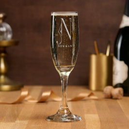 Stilfull monogram initial N efternamn redigerbar